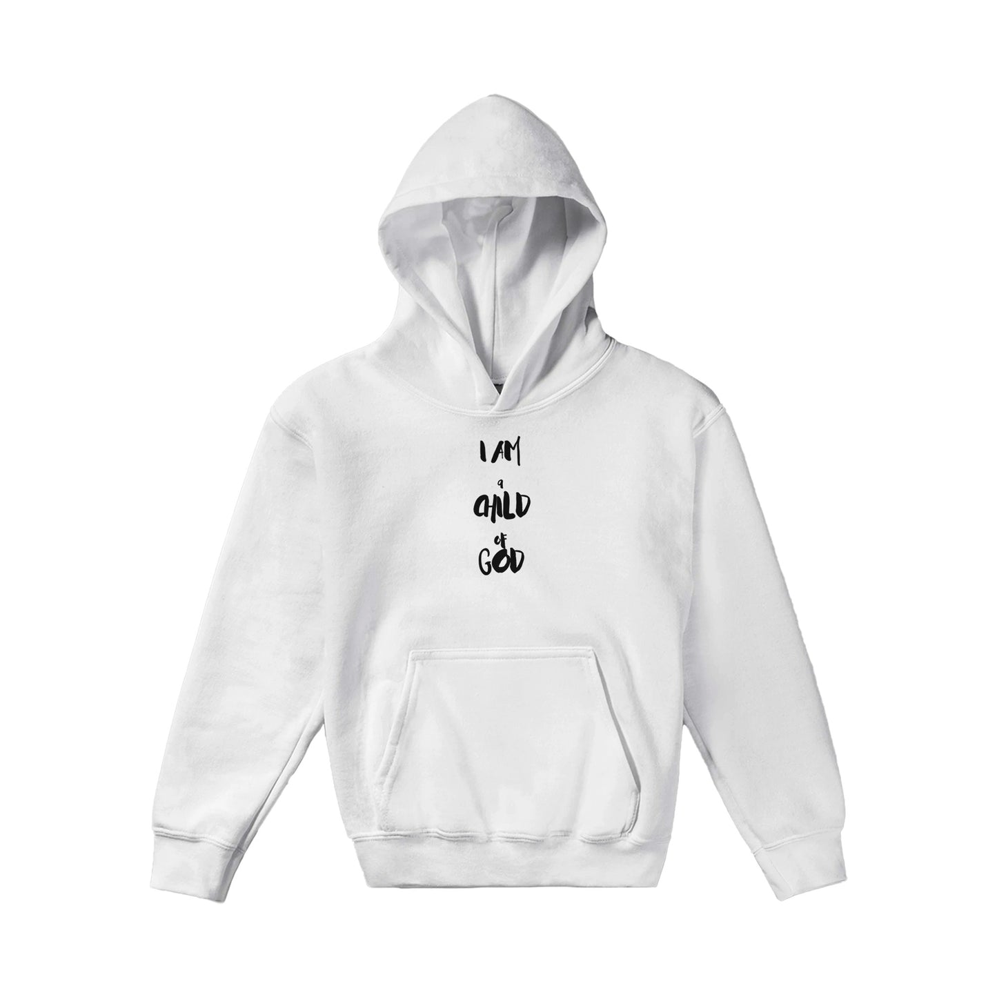 I Am a Child of God Kids Pullover Hoodie (Black Font)