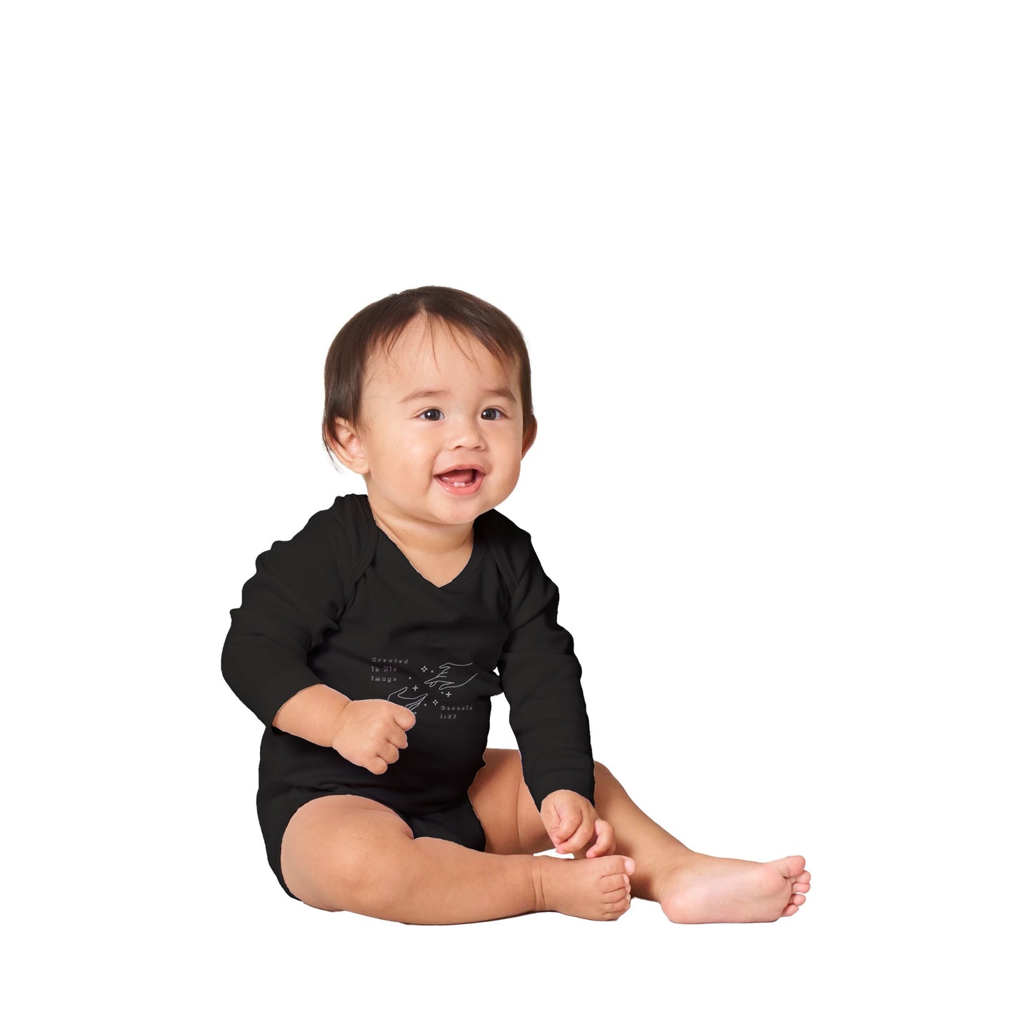 Created in His Image Classic Baby Long Sleeve Bodysuit