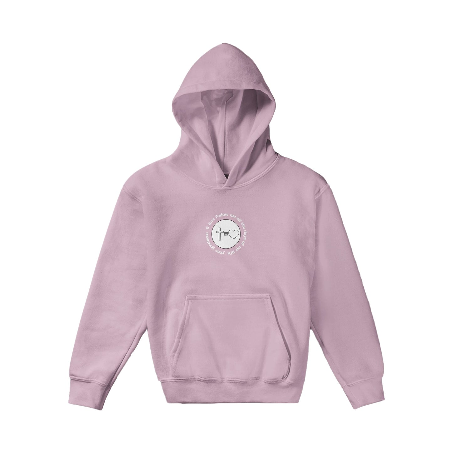 Goodness and Love Kids Pullover Hoodie (White Font)