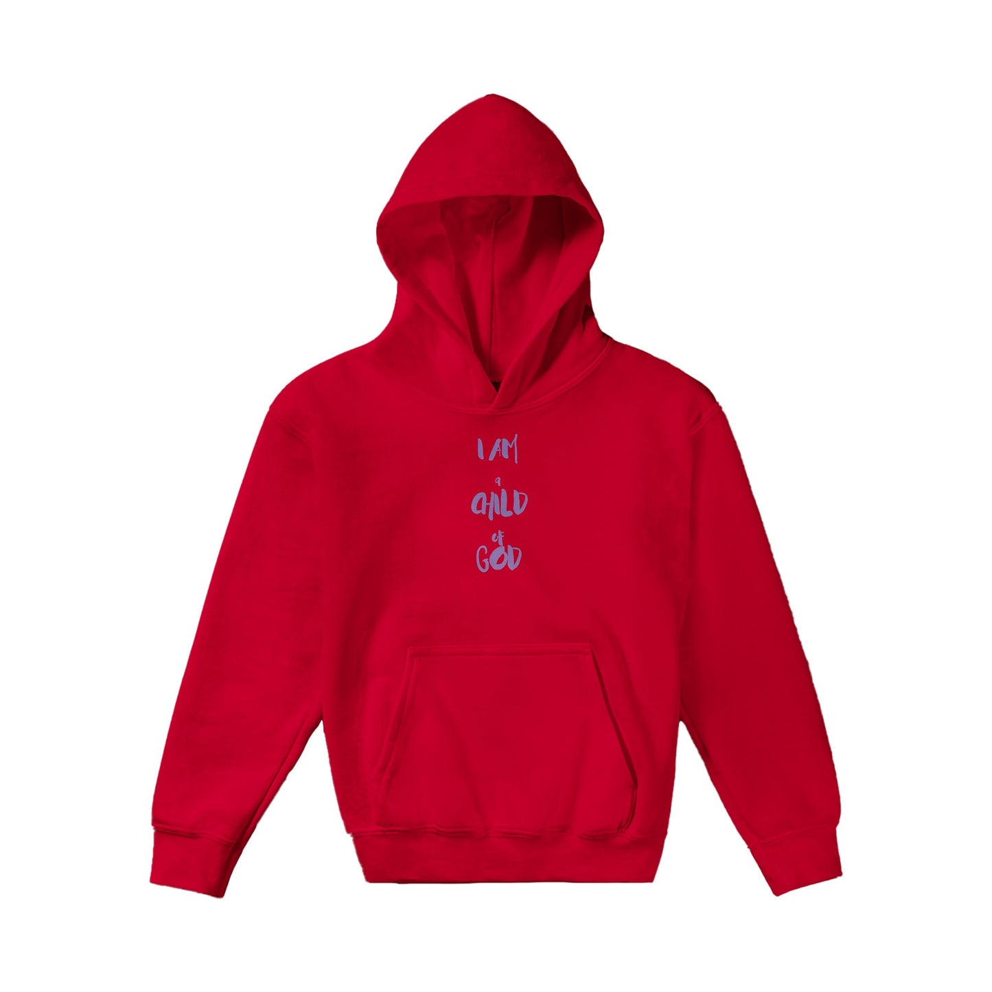 I Am a Child of God Kids Pullover Hoodie (Lavender Font)