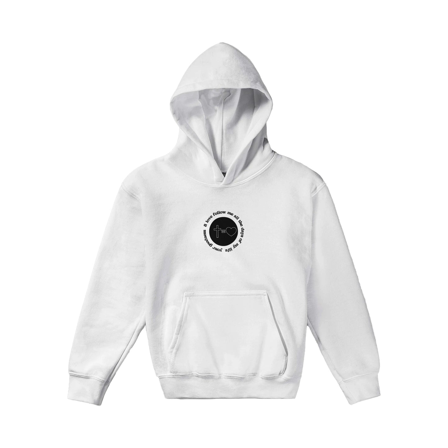 Goodness and Love Kids Pullover Hoodie (Black Font)