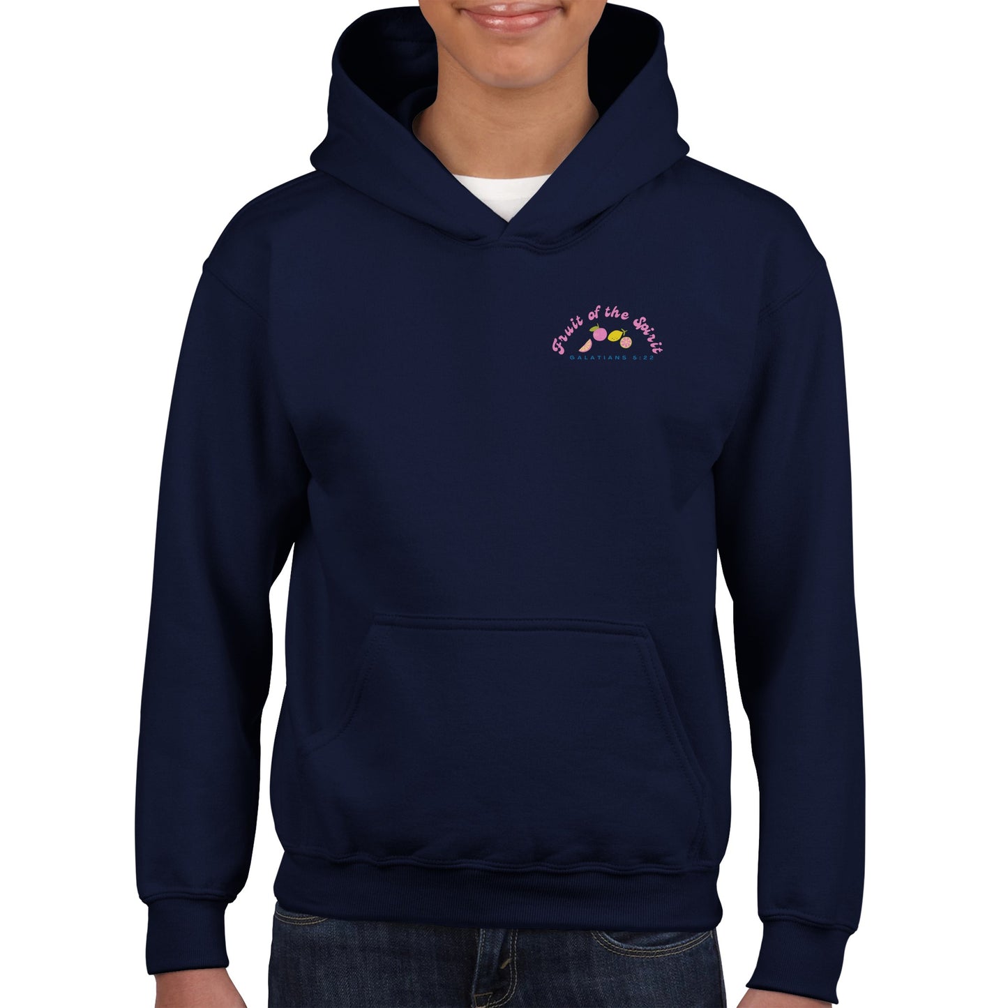 Fruit of the Spirit Kids Pullover Hoodie (Pink Font)