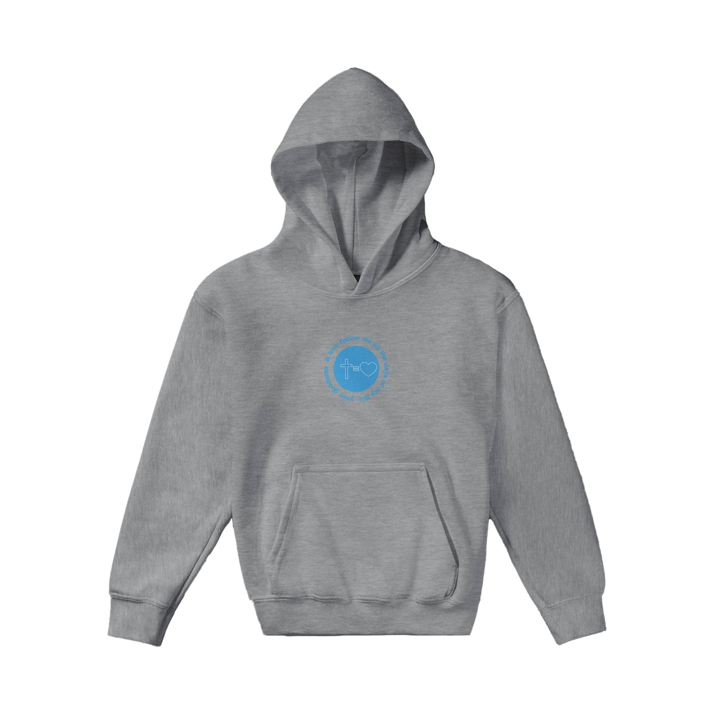 Goodness and Love Kids Pullover Hoodie (Blue Font)