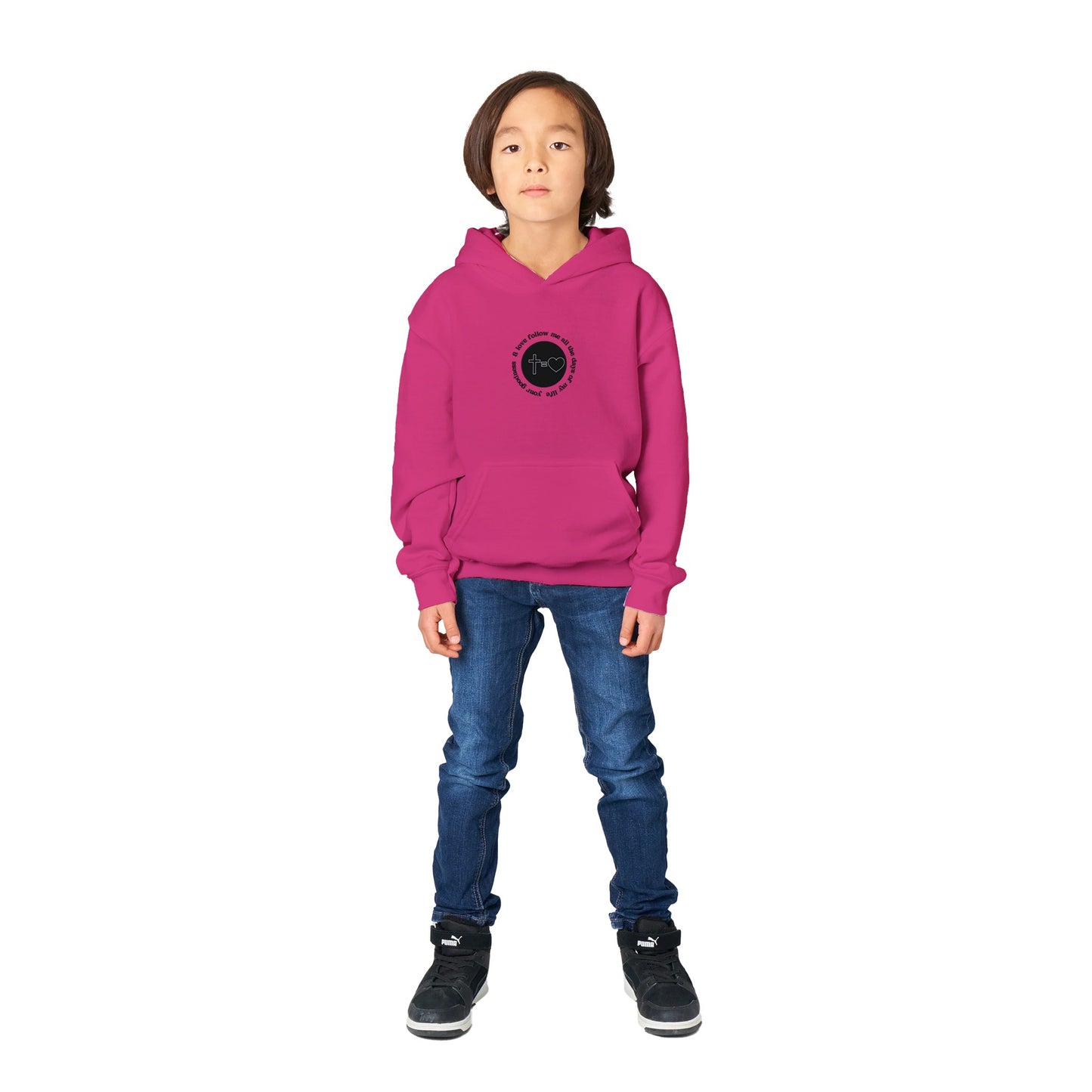 Goodness and Love Kids Pullover Hoodie (Black Font)