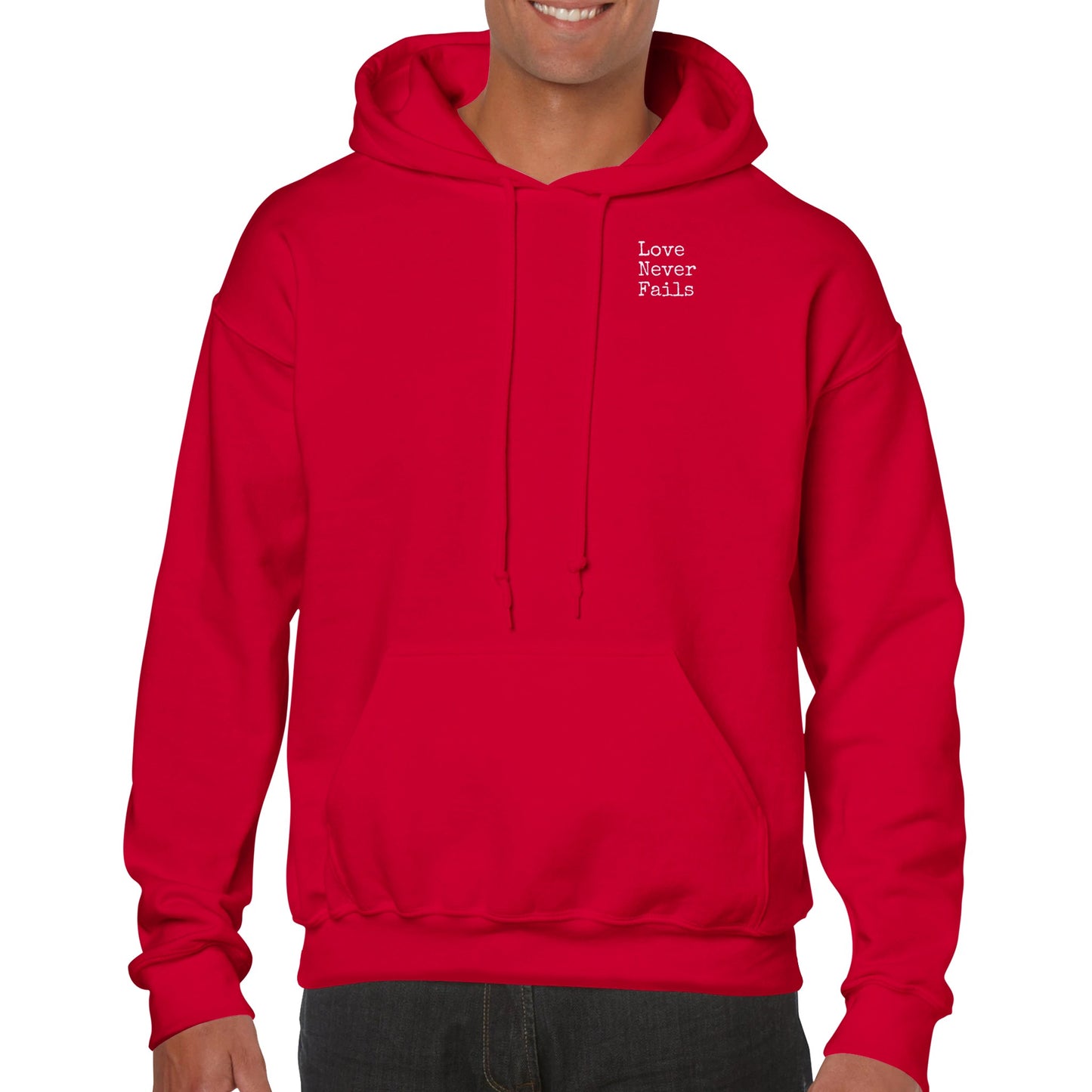 Love Never Fails Classic Unisex Pullover Hoodie