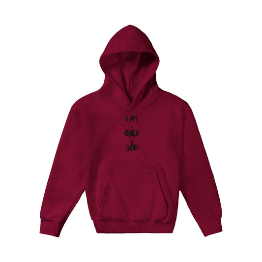 I Am a Child of God Kids Pullover Hoodie (Black Font)