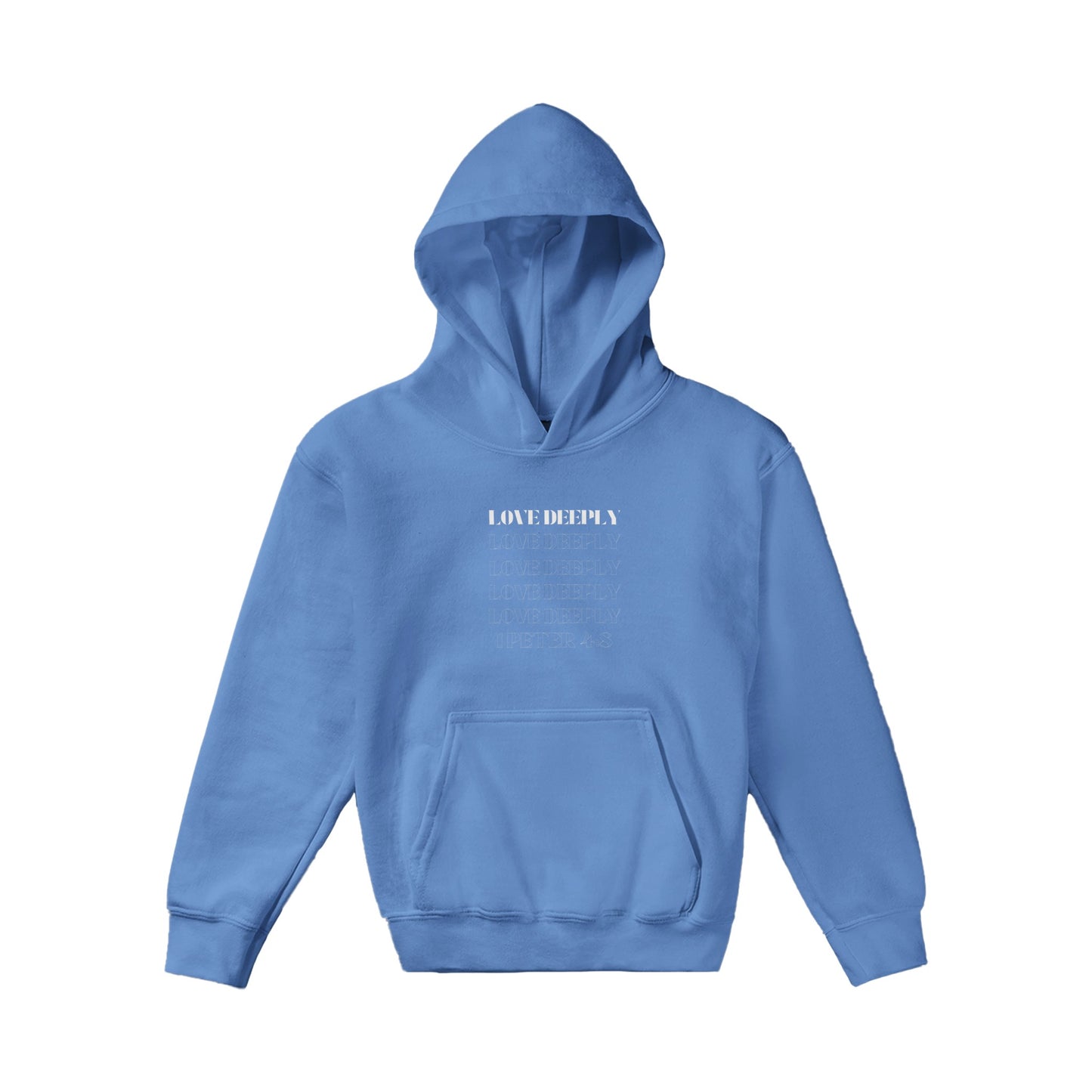 Love Deeply Kids Pullover Hoodie (White Font)