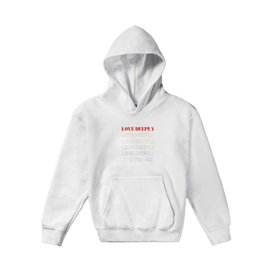 Love Deeply Kids Pullover Hoodie (Rainbow Font)