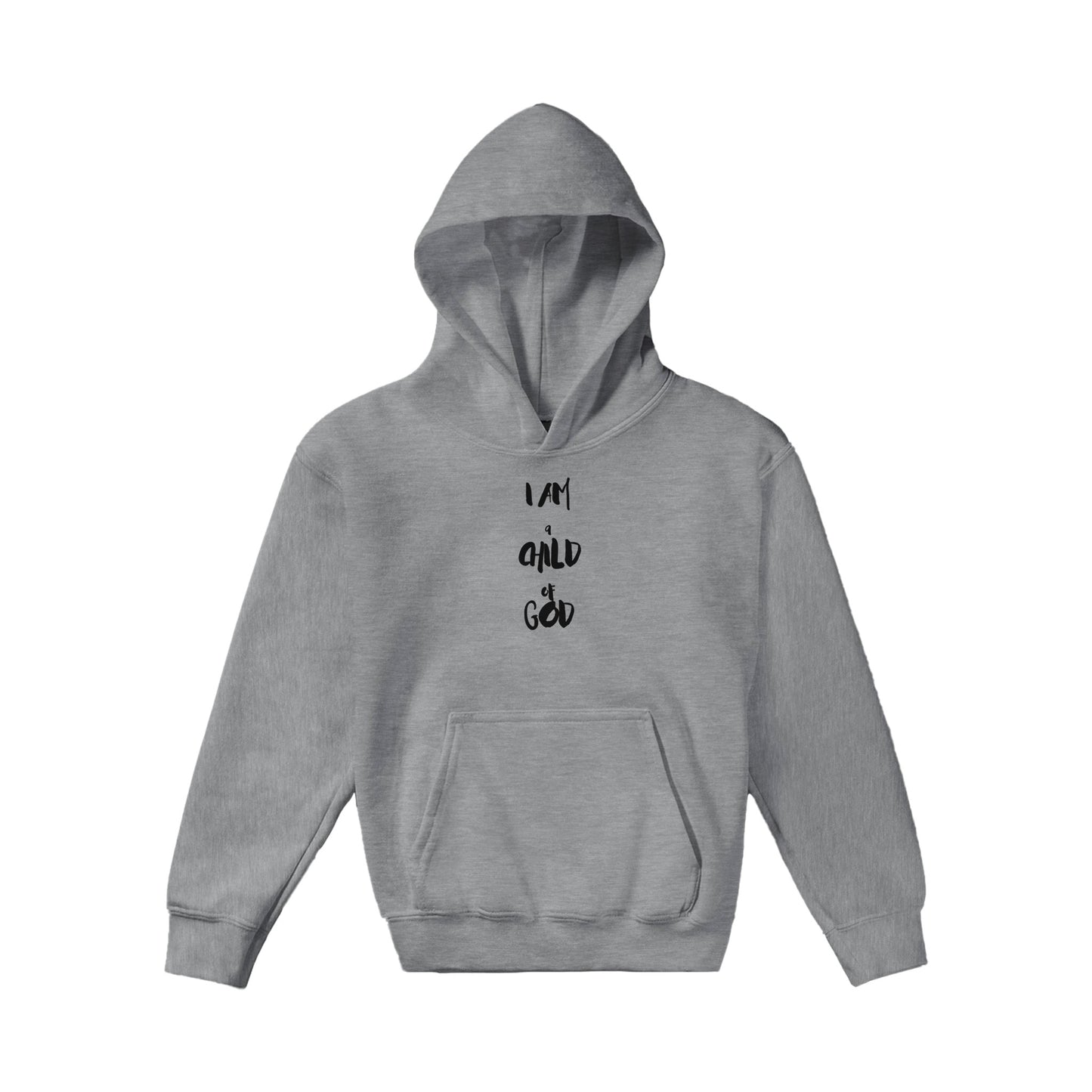 I Am a Child of God Kids Pullover Hoodie (Black Font)