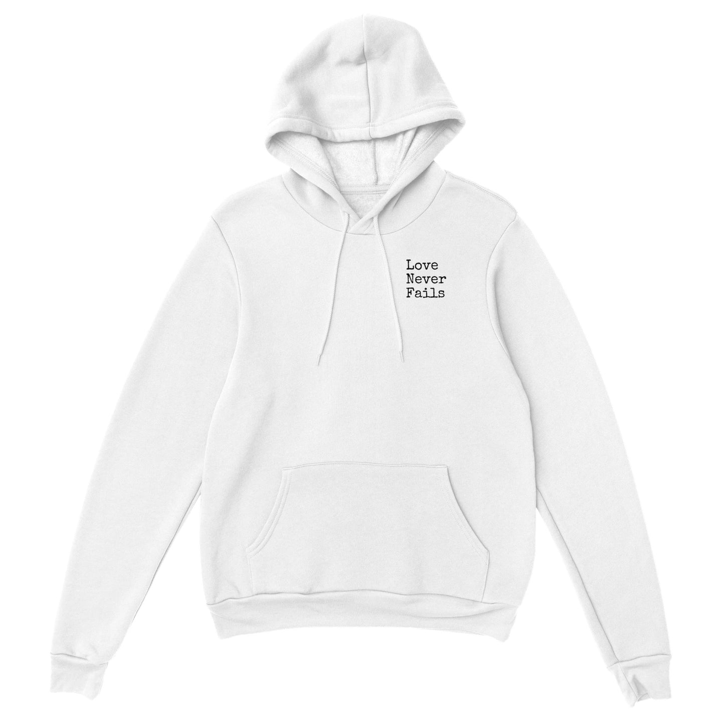 Love Never Fails Premium Unisex Pullover Hoodie