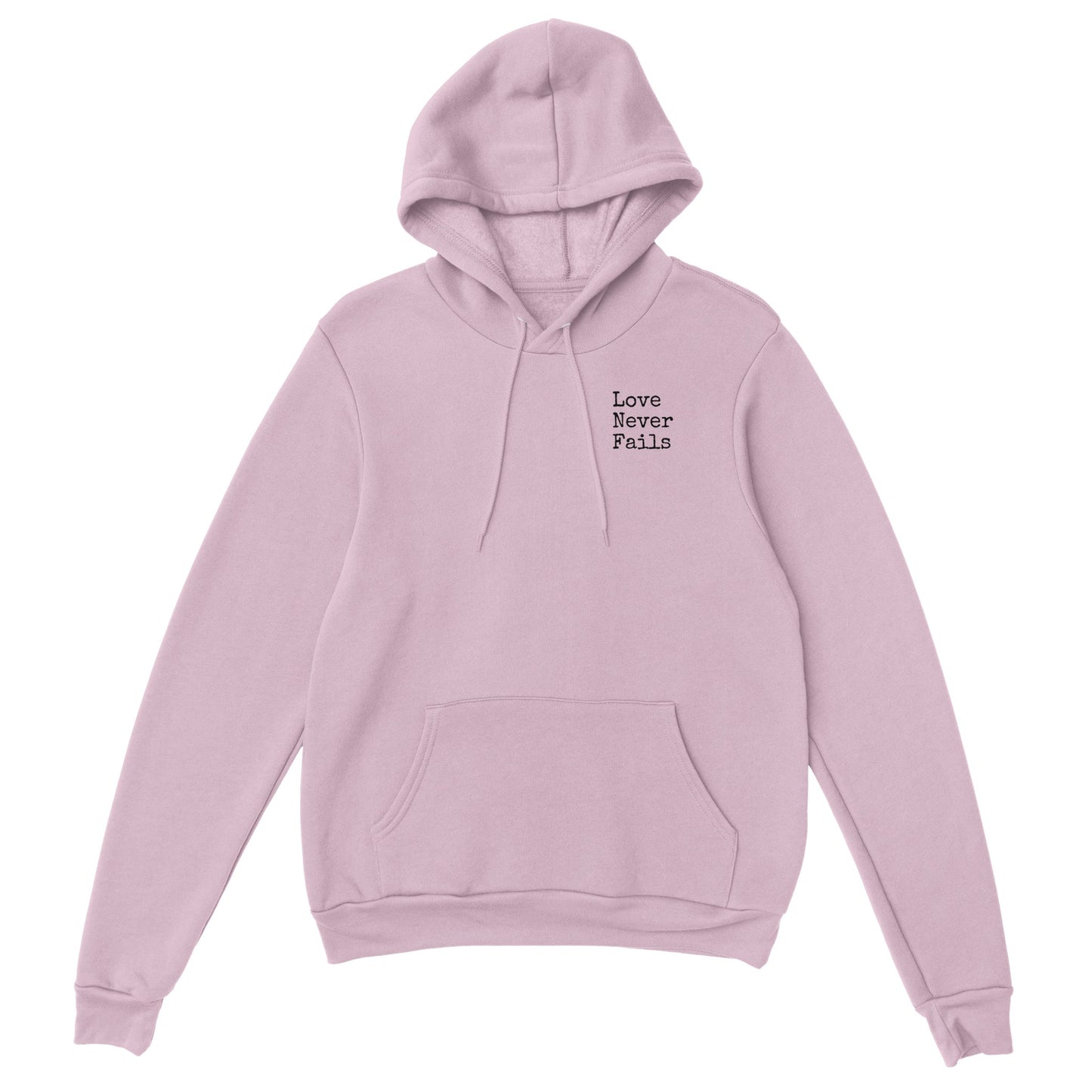 Love Never Fails Premium Unisex Pullover Hoodie