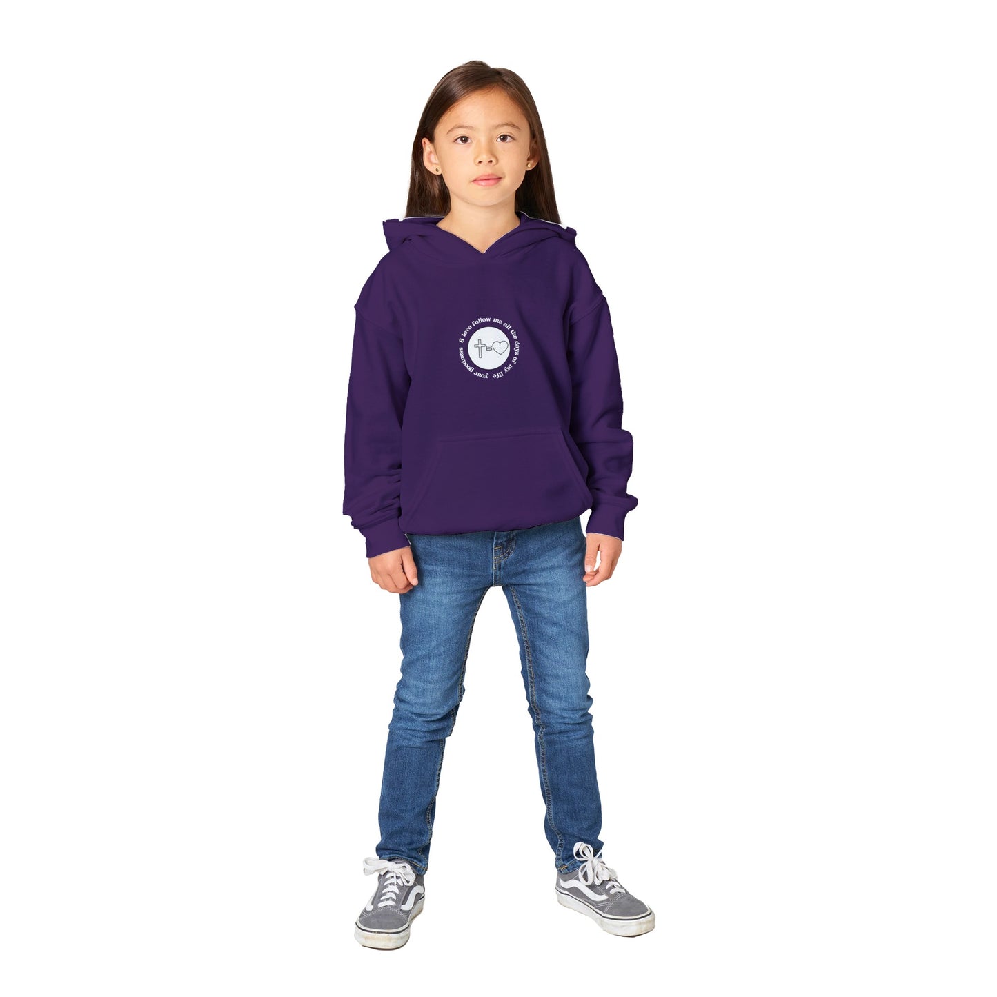 Goodness and Love Kids Pullover Hoodie (White Font)